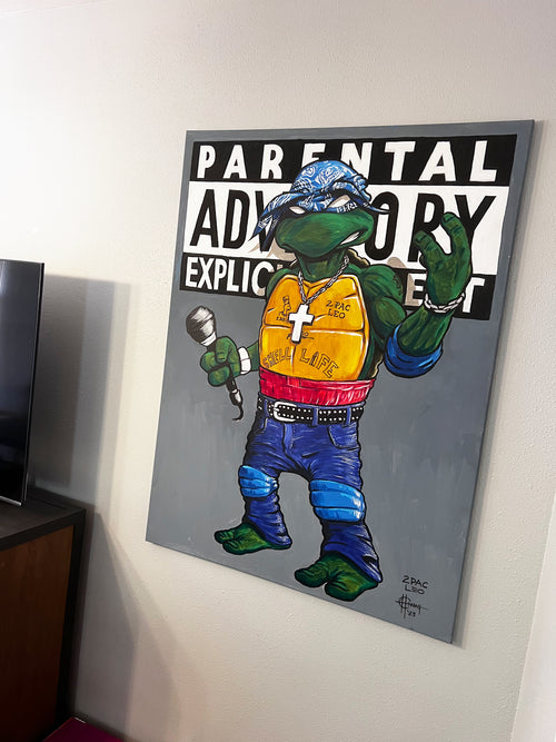 2Pac Leo – Icons in a Half Shell, 36x48 Original Painting by Quiggly