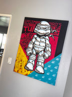 40th Anniversary Chrome Turtle – Icons in a Half Shell, 36x48 Original Painting by Quiggly