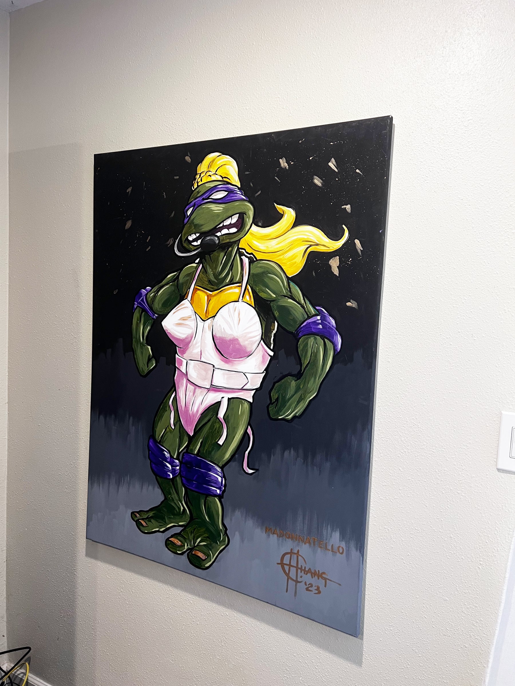 Madonnatello – Icons in a Half Shell, 36x48 Original Painting by Quiggly