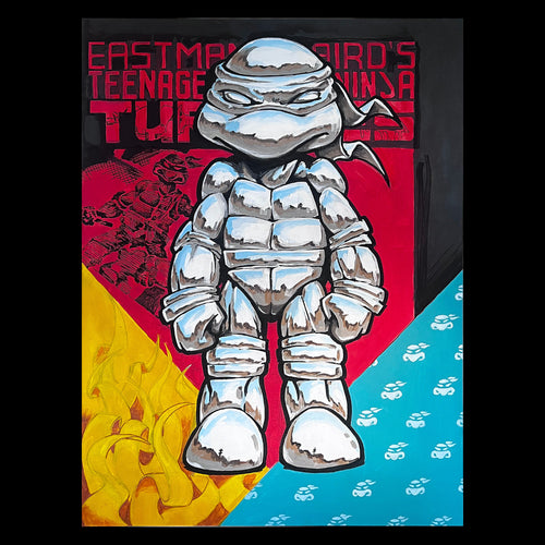 40th Anniversary Chrome Turtle – Icons in a Half Shell, 36x48 Original Painting by Quiggly