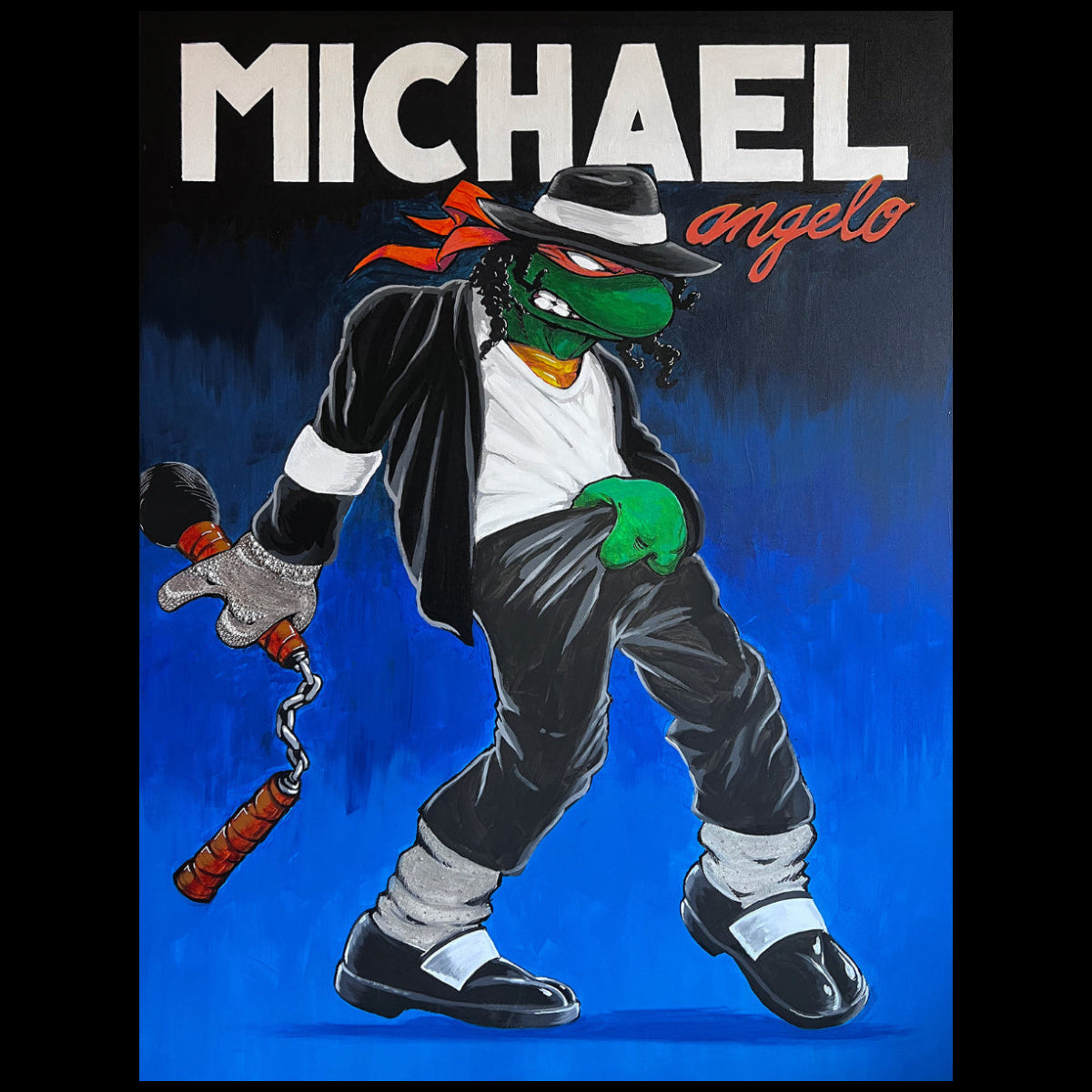 MICHAEL Angelo – Icons in a Half Shell, 36x48 Original Painting by Quiggly