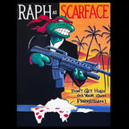 RAPH as SCARFACE – Icons in a Half Shell, 36x48 Original Painting by Quiggly